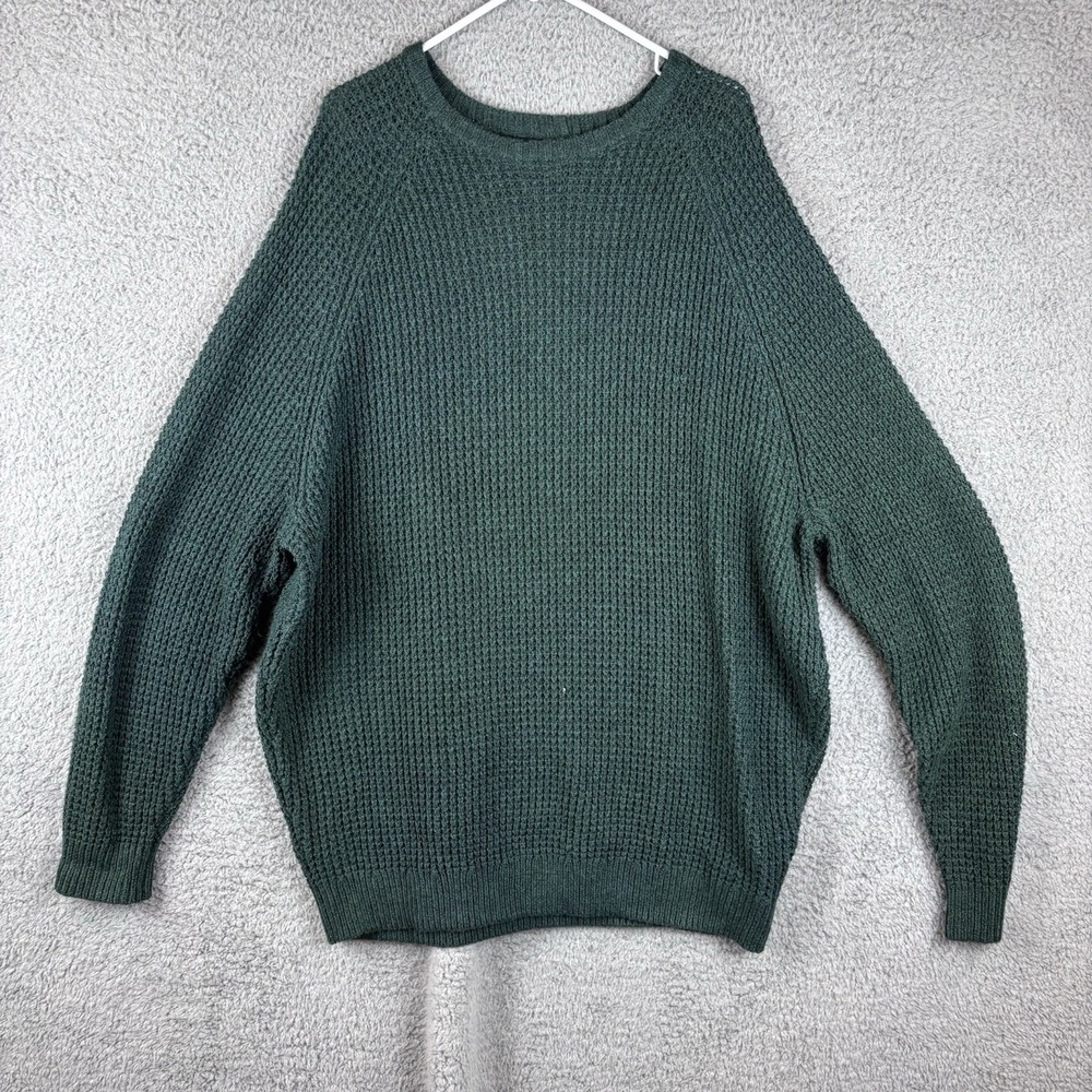 Oak Hill Sweater Mens 2XLT Dark Green Knit Long Sleeve Winter Ski
